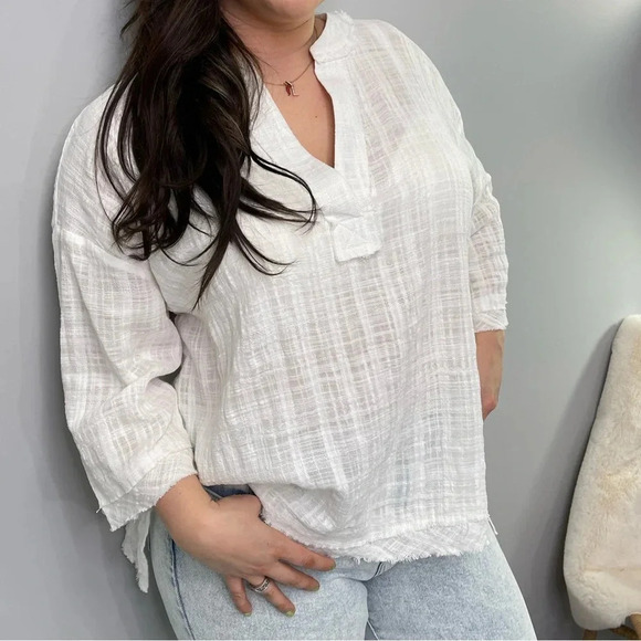 Women's White Casual Top - Picture 2 of 2